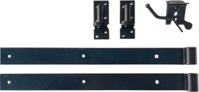 Tuinhek poort composiet Luxe antraciet met antraciet aluminium frame (100 x 80 cm) incl. beslag