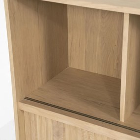 Eiken Dressoir Met Schuifdeuren Naturel - 180x42x90cm.