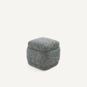 Poef in gemêleerde bouclé stof, CLEOPHEE