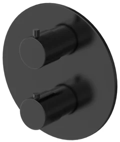 Hotbath Cobber inbouw thermostaat afbouwdeel geborsteld zwart PVD