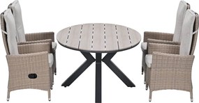 Garden Impressions Collin tuinset 5-delig - Tulli tuintafel 180 x 115 cm - light teak vironwood