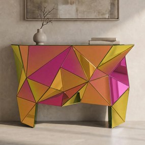 Design Sidetable Gekleurd Glas - 127 X 38.5cm.