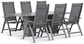 Tuinset 6 personen 220 cm Aluminium/Textileen /Aluminium/textileen Grijs Hartman Royal