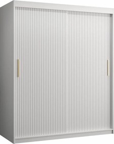 Kledingkast Hartford 399, Wit, 200x150x62cm, 125 kg, Kledingkast deuren: Schuivend, Aantal planken: 5, Aantal planken: 5