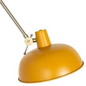 Retro wandlamp geel met brons - Milou Retro E27 Binnenverlichting Lamp
