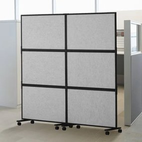 VEVOR Room Divider Scheidingswand Geluidsdicht Dubbel Paneel, Draagbare Kantoorscheidingswand met Polyester en Stalen Kubuswand, Room Divider (171 x 39 x 186 cm), Grijs