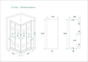 Mueller Eco douchecabine vierkant 80x80cm