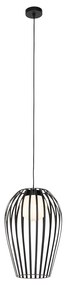 Design hanglamp zwart met opaal - Angela Design E27 rond Binnenverlichting Lamp
