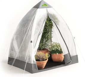 Bio Green Overwinteringstent & foliekas"Tropical Island M" | kweektent van lichtdoorlatende roosterfolie | afneembare bodem | stabiel frame | L 130 x B 130 x H 150 cm