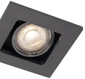 Set van 6 Moderne inbouwspot gunmetal GU10 50mm rond kantelbaar - Qure GU10 Binnenverlichting Lamp