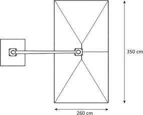 Platinum Challenger zweefparasol 3.5x2.6 m T2 (excl. voet) antraciet