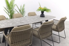 Taste Albano taupe/Montana Deens ovale tuinset - 240x103 cm. - 7-delig
