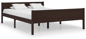 vidaXL Bedframe massief grenenhout donkerbruin 140x200 cm