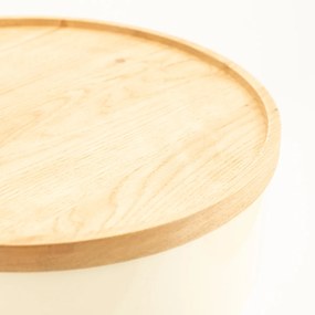 Bijzettafel Met Opberg Beige - 37 X 37cm.