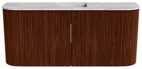 Mondiaz Joya DLux 95cm toiletmeubel ronding links/rechts ruby met wastafel faye midden zonder kraangat glace