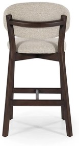Eleonora Mikky Luxe Barstoel Walnoot En Taupe Stof