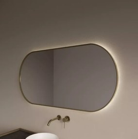 Gliss Design Aura spiegel met LED-verlichting 100x70cm mat goud