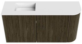Mondiaz Joya 80cm toiletmeubel ronding rechts shadow met wastafel faye links zonder kraangat talc