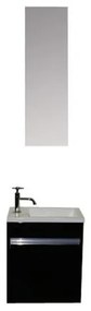 BRAUER Future fonteinkast 40x22cm rechtsdraaiend met spiegel hoogglans zwart sw3052/sw3104/sw3906/