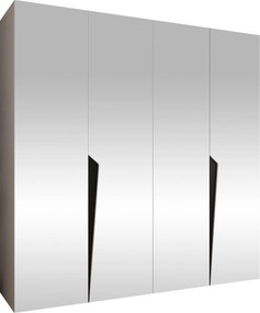 Kledingkast Hartford 615, Kasjmier, Zwart, 202x200x52cm, 135.3 kg, Kledingkast deuren: Met scharnieren