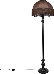 Vloerlamp zwart met bruine kap en witte binnenkant 45cm - Classico