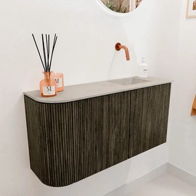 Mondiaz Joya DLux 80cm toiletmeubel ronding links shadow met wastafel faye rechts zonder kraangat opalo