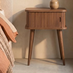 Zuiver Barbier Walnut Retro Nachtkastje Walnoot - 45x45x59cm.