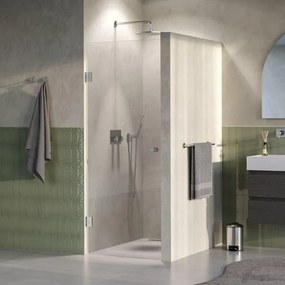 BRAUER Void Carving Nisdeur - 60x200cm - draaideur - glascoating - omkeerbaar - helder glas - Geborsteld RVS PVD GS-VOCN1H60200NG