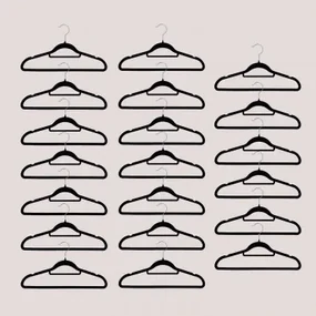 Set Van 20 Kledinghangers Palou Zwart - Sklum