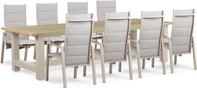 Tuinset 8 personen 300 cm Aluminium Taupe Lifestyle Garden Furniture Essence/San