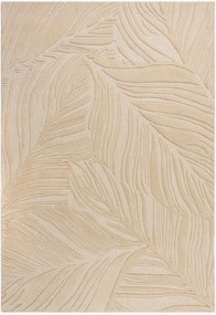 Handgetuft hoog-laag wollen vloerkleed Lino Leaf