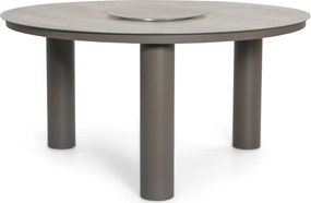 Dining Tuintafel rond 150 cm met lazy susan Taupe Arancia