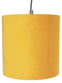 Stoffen Eettafel / Eetkamer Hanglamp met 5 gekleurde velours kappen 20 cm - Cava Klassiek / Antiek, Landelijk / Rustiek Minimalistisch E27 cilinder / rond rond Binnenverlichting Lamp