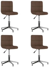 vidaXL Eetkamerstoelen draaibaar 4 st stof bruin
