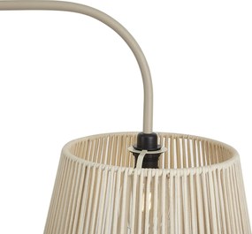 Japandi buiten vloerlamp beige met kap van touw  IP44 - Arc Jayla