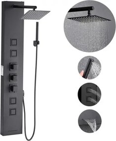 VEVOR Douchepaneeltorensysteem (4 in 1) met regendouchekop, (124 cm) geborstelde roestvrijstalen douchekolom, aan de muur bevestigd regenmassagesysteem, met handdouche en 4 kleine massagejets
