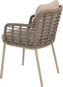 Taste by 4 Seasons Puglia tuinset latte met Minerva tafel met teak blad 220 cm Tuinset   taupe weerbestendig