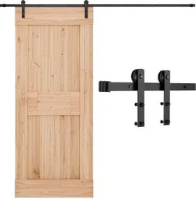 VEVOR Schuifdeursysteem 3 m, Schuifdeurbeslag Draagvermogen 150 kg, Geschikt voor een maximale breedte van 1524 mm en een dikte van 34,92 mm tot 44,45 mm, I-vormige rol, Zwart