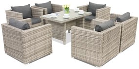Roma Premium 6 Tuinpunt grijs technorattan tuinmeubelen