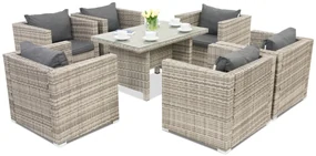 Roma Premium 6 Tuinpunt grijs technorattan tuinmeubelen