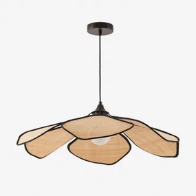 Benavid Plafondlamp Ø75 Cm & Raffia Natuurlijk - Zwart - Sklum