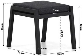 Stoel en Bank Loungeset 7 personen Aluminium Grijs  Lifestyle Garden Furniture Venice