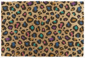Handgemaakte kokos deurmat Leopard