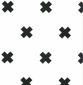 Noordwand Fabulous World Behang Cross wit en zwart 67104-6