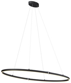 Eettafel / Eetkamer Design hanglamp zwart ovaal 120cm incl. LED 3-staps dimbaar - Ovallo Design Binnenverlichting Lamp