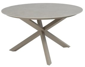 4 Seasons Outdoor Bernini tuinset latte met Prado tafel met keramisch blad Ø 130 cm Tuinset   beige weerbestendig