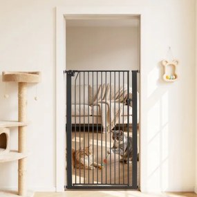 VEVOR Traphekje, 740–1050 mm verstelbare breedte, 1420 mm hoog, inclusief druk- en wandmontageset, 33 mm spijlenafstand, voor trappen, deuropeningen en woonruimtes, zwart
