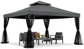 Antraciet tuinpaviljoen met klamboe Valencia 4x4 m Tuinpunt