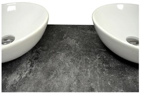 Sanicare Q12 badkamermeubel met black-stone topblad 120 cm schots-eiken