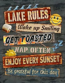 Metalen bord Lake Rules